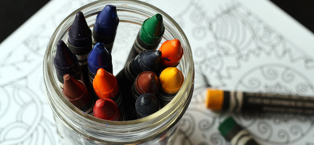 Image of crayons at a day-care