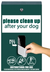 Strap bag dispenser close up