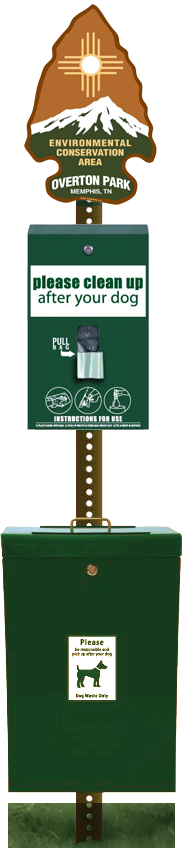 Custom dog waste station #2 with strap-bag dispenser