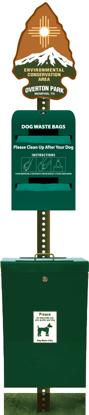 Custom dog waste station #4 with tie-handle poop bags Custom dog waste station #4 with tie-handle poop bags