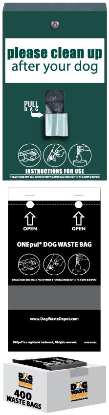 Strap-style poop bag dispenser showing details