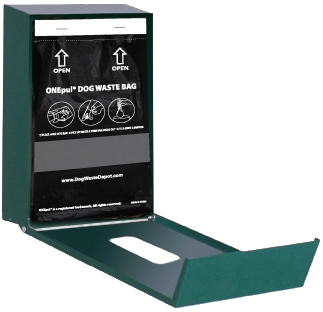 Strap bag dispenser open