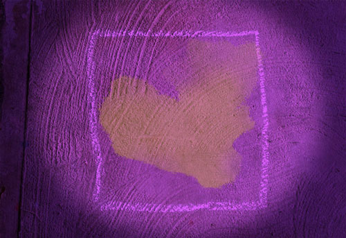 Image of biological residues under UV light
